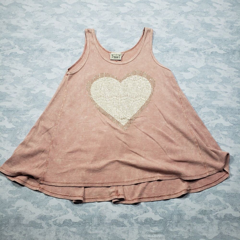 Vocal Pink Tank Top with Heart Design